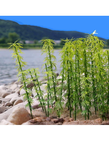 Conjunto 30 PCS Árboles de Bambú Miniatura Woohome Verde