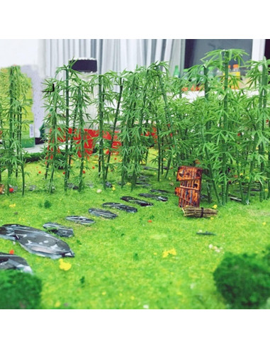 Conjunto 30 PCS Árboles de Bambú Miniatura Woohome Verde