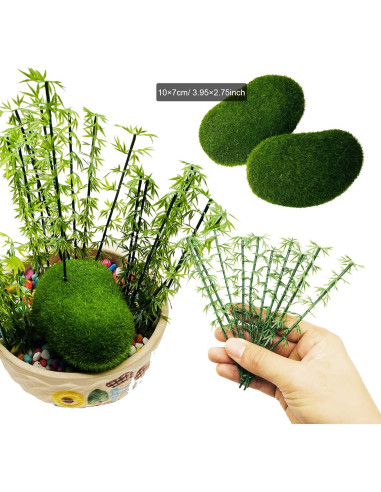 Conjunto 30 PCS Árboles de Bambú Miniatura Woohome Verde