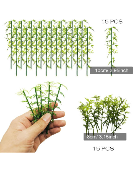 Conjunto 30 PCS Árboles de Bambú Miniatura Woohome Verde