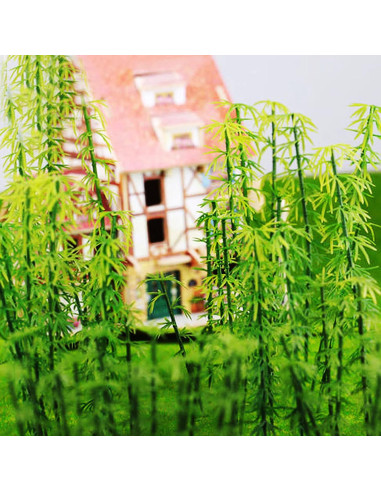 Conjunto 30 PCS Árboles de Bambú Miniatura Woohome Verde