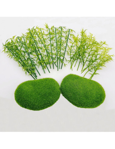 Conjunto 30 PCS Árboles de Bambú Miniatura Woohome Verde