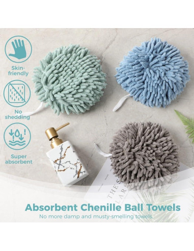 Juego de 12 Toallas de Mano Homaisson Chenille Absorbentes
