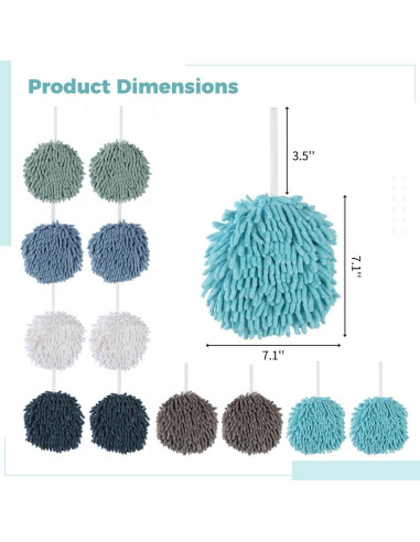 Juego de 12 Toallas de Mano Homaisson Chenille Absorbentes