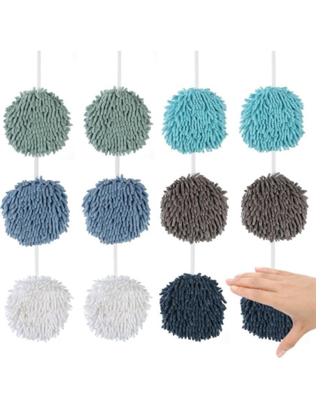 Juego de 12 Toallas de Mano Homaisson Chenille Absorbentes