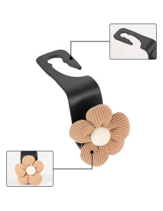 Ganchos para Reposacabezas de Coche KHGUZ - 4 Piezas Beige/Negro 2