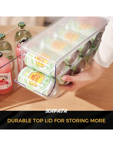 Organizador de Latas SCAVATA 2 Piezas Transparente 12 Latas Organizador de Latas SCAVATA 2 Piezas Transparente 12 Latas