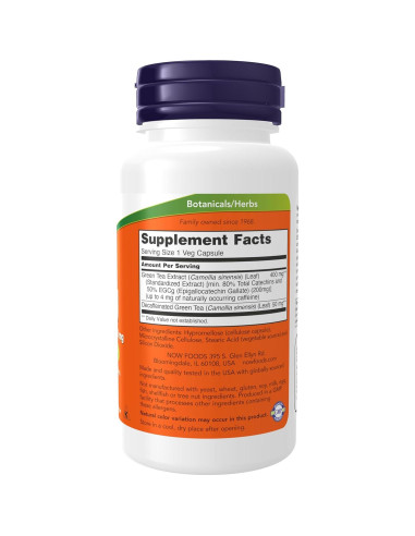 NOW Foods Extracto de Té Verde EGCg 400 mg 90 Cápsulas Veganas