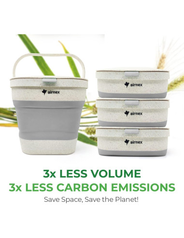 Cubo de Compostaje Plegable AIRNEX 3.53L Gris con Filtros