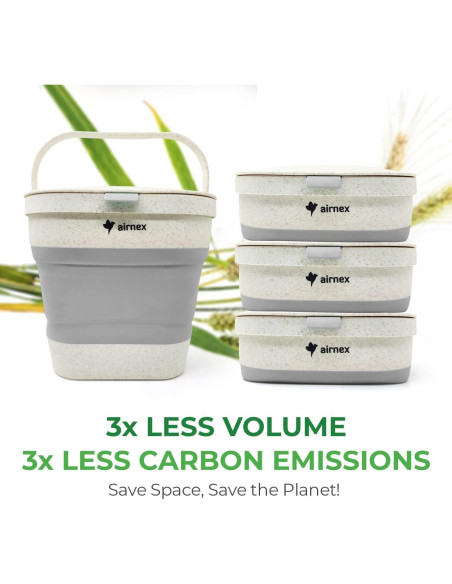 Cubo de Compostaje Plegable AIRNEX 3.53L Gris con Filtros