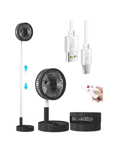 Ventilador de Pie AICase Portátil 7200mAh 4 Velocidades Negro