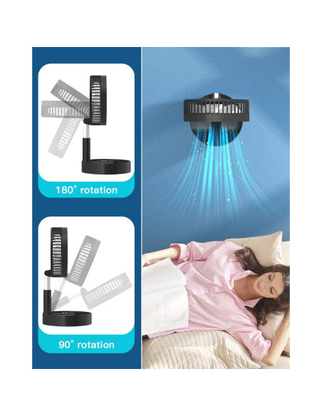 Ventilador de Pie AICase Portátil 7200mAh 4 Velocidades Negro Ventilador de Pie AICase Portátil 7200mAh 4 Velocidades Negro