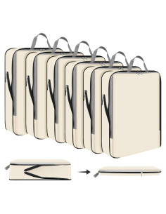6 Bolsas de Compresión Hosuly 44 x 32 cm Nylon Beige