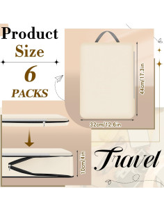 6 Bolsas de Compresión Hosuly 44 x 32 cm Nylon Beige 2