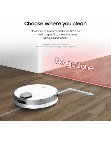 Aspiradora Robot Inalámbrica Samsung Jet Bot VR30T80313W, 0.4L