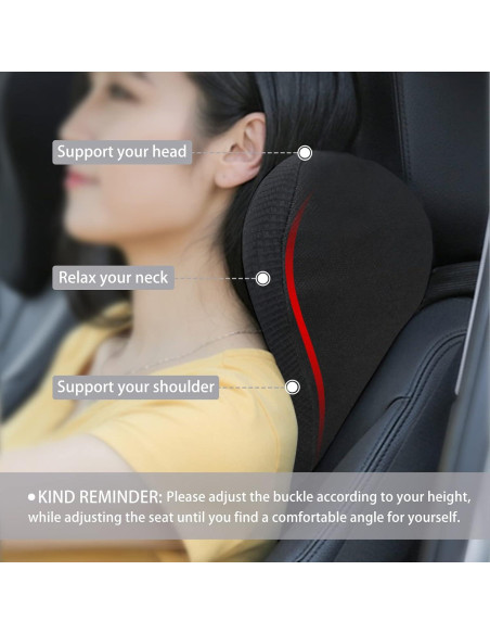 Almohada de reposacabezas SPRFUFLY de espuma viscoelástica negra