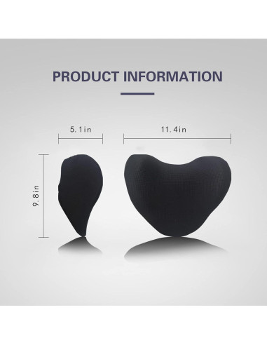 Almohada de reposacabezas SPRFUFLY de espuma viscoelástica negra