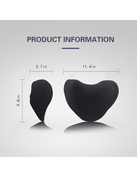 Almohada de reposacabezas SPRFUFLY de espuma viscoelástica negra