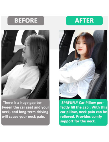 Almohada de reposacabezas SPRFUFLY de espuma viscoelástica negra