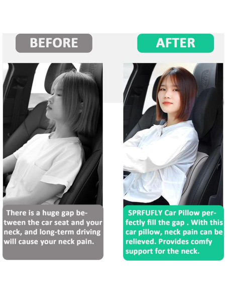 Almohada de reposacabezas SPRFUFLY de espuma viscoelástica negra