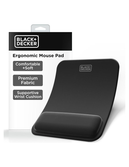 Alfombrilla Ergonómica BLACK+DECKER con Soporte para Muñeca