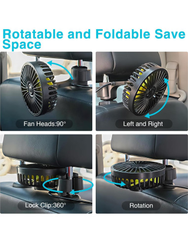 Ventilador USB para Asientos de Auto Dealswin CZFS 3 Velocidades