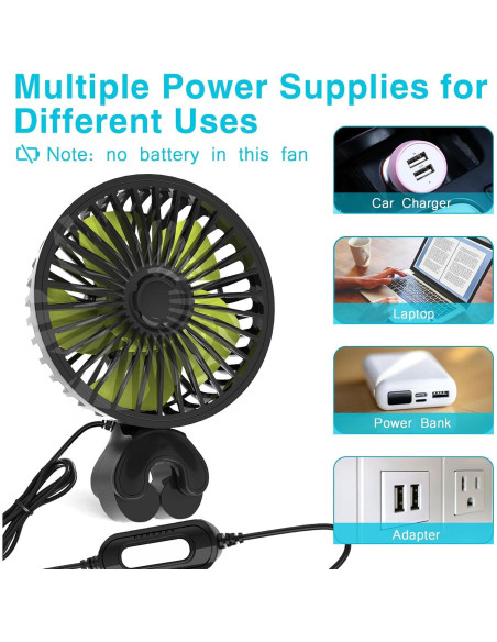 Ventilador USB para Asientos de Auto Dealswin CZFS 3 Velocidades