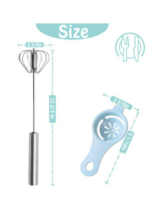 Batidor de Huevos Semi-automático Jninexiu Acero Inoxidable 30.48cm 2