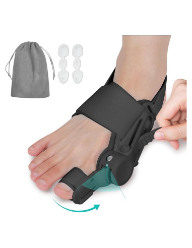 Corrector de Juanetes ETOURER Grande Negro con Almohadilla Silicona