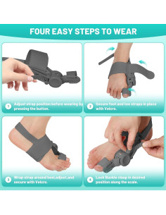 Corrector de Juanetes ETOURER Grande Negro con Almohadilla Silicona 2