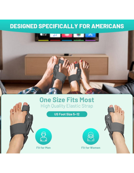 Corrector de Juanetes ETOURER Grande Negro con Almohadilla Silicona