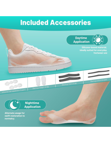 Corrector de Juanetes ETOURER Grande Negro con Almohadilla Silicona