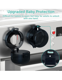 Cubiertas de Perillas de Estufa AOSITE - Seguridad Infantil, 5 Pzas 2