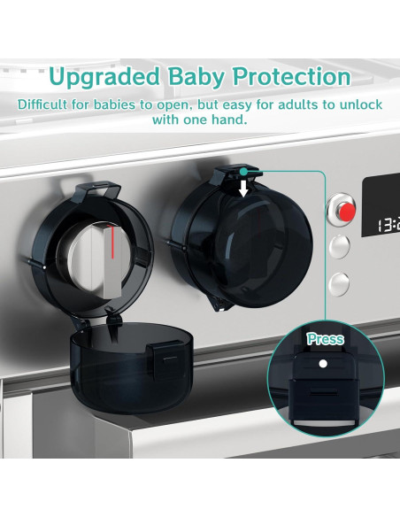 Cubiertas de Perillas de Estufa AOSITE - Seguridad Infantil, 5 Pzas