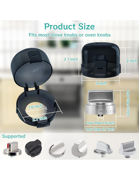 Cubiertas de Perillas de Estufa AOSITE - Seguridad Infantil, 5 Pzas