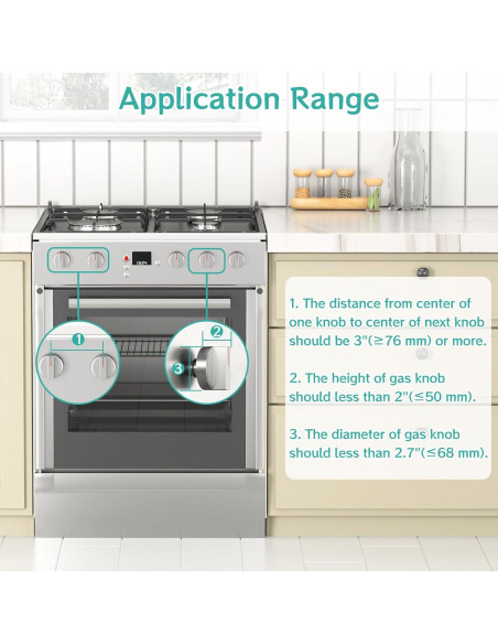 Cubiertas de Perillas de Estufa AOSITE - Seguridad Infantil, 5 Pzas