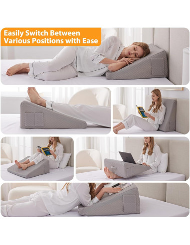 Cojín en Cuña Ruqmuis 25.4 cm para Reflujo y Dolor de Espalda