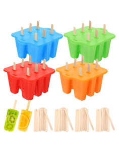 Moldes de Helados Hoolerry 4 Piezas Silicona 6 Cavidades