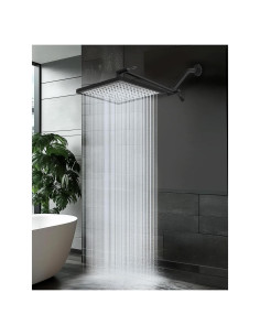 Cabezal de Ducha de Lluvia Cobbe 30 cm Rectangular Negro