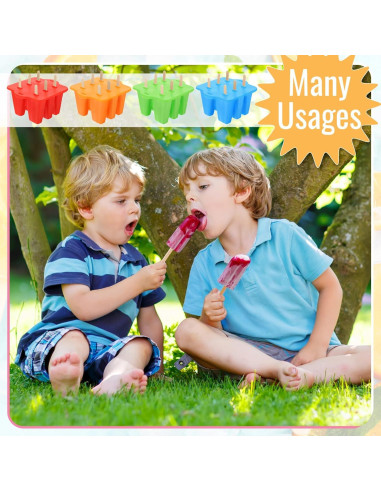 Moldes de Helados Hoolerry 4 Piezas Silicona 6 Cavidades