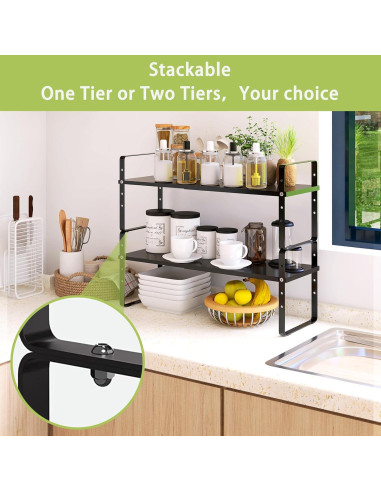 Organizador de Estante Expandible Across-Star Negro 1 Paquete