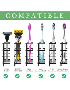 Soporte de Cepillo de Dientes Linkidea Acero Inoxidable 3 Ranuras 2