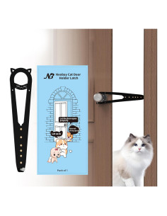 Cierre de puerta para gatos Neobay ajustable 7 tamaños negro