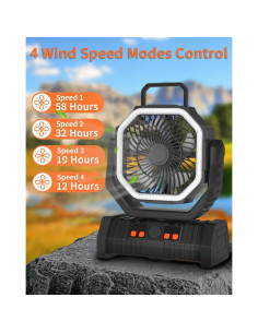 Ventilador Portátil Recargable ADUST F6 con Luz LED 20000mAh 2