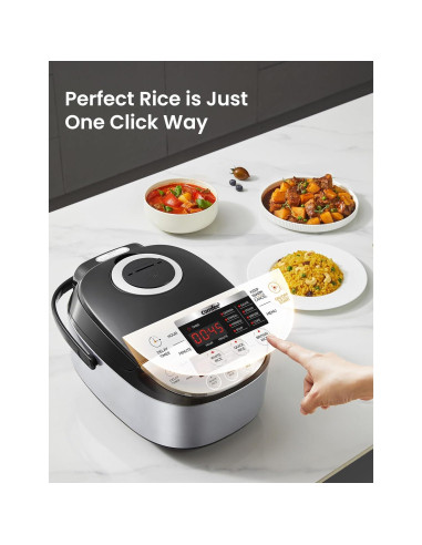 Olla Arrocera COMFEE' 6 Tazas Negra con Tecnología Difusa