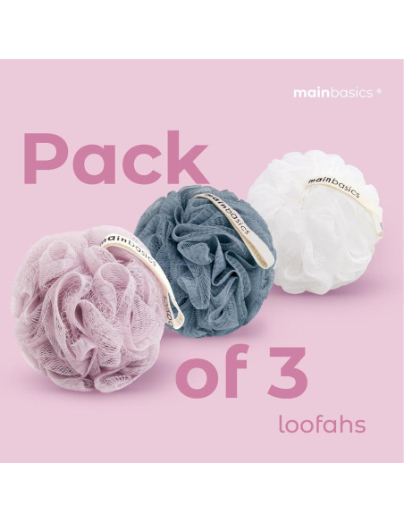 Esponjas de Ducha Loofah MainBasics - Juego de 3, Exfoliantes