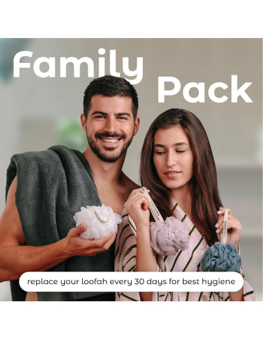Esponjas de Ducha Loofah MainBasics - Juego de 3, Exfoliantes