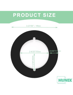 Cubierta de Placa de Pomo de Puerta MUNEK 2 Unidades Negro Mate 2