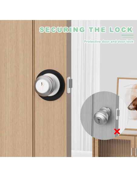 Cubierta de Placa de Pomo de Puerta MUNEK 2 Unidades Negro Mate