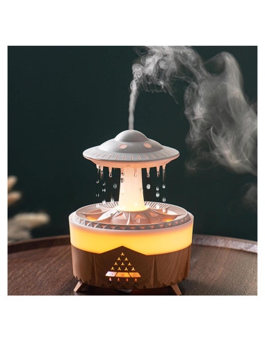 Humidificador de gotas de lluvia Fuliying V56 con luces LED